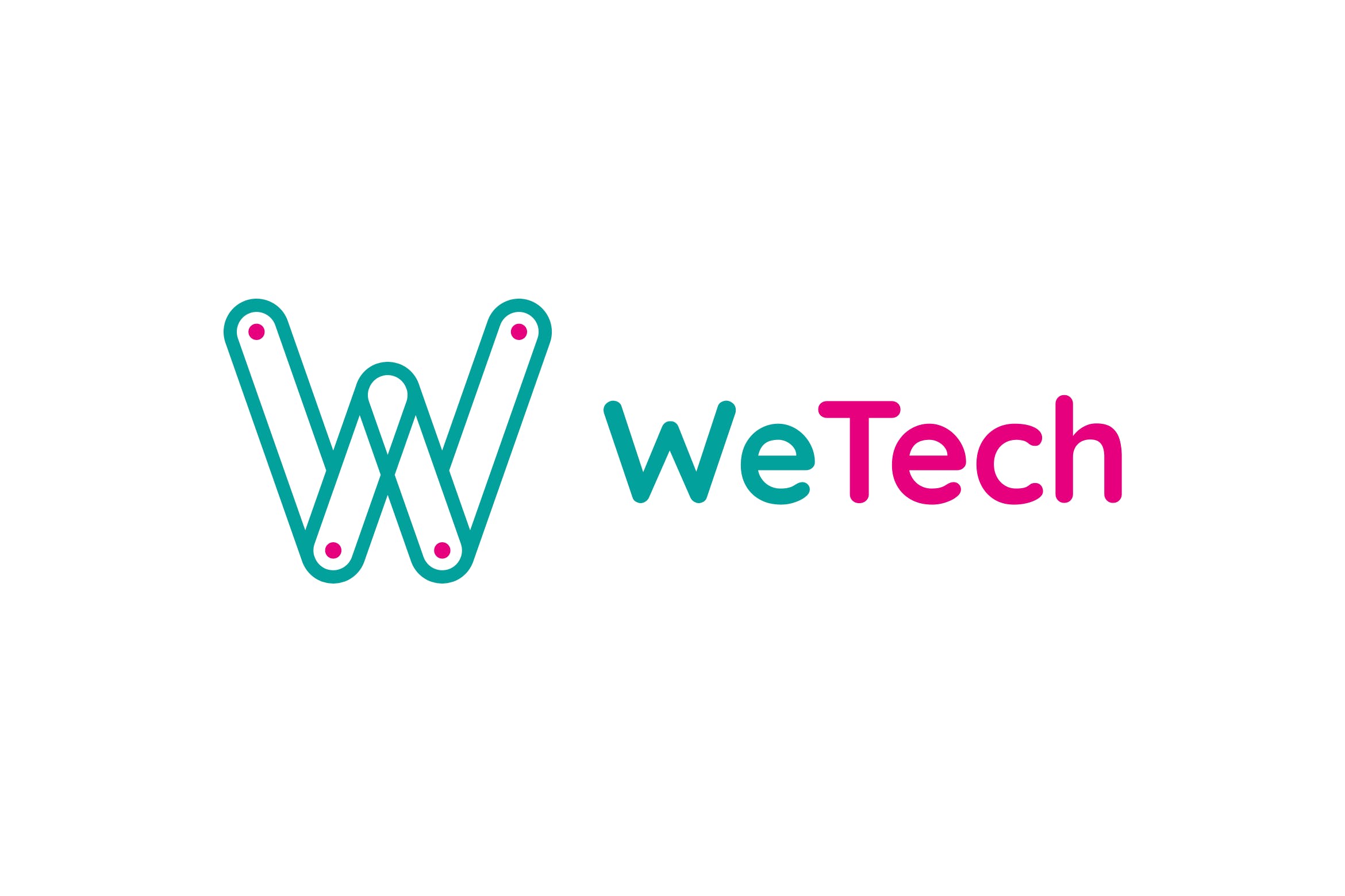 字母W创意Logo设计非凡图库精选模板 WeTech Logo – W letter插图
