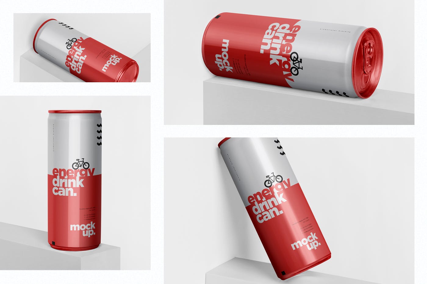 能量饮料易拉罐罐头外观设计16图库精选模板 Energy Drink Can Mock-Up – 250 ml插图(1)
