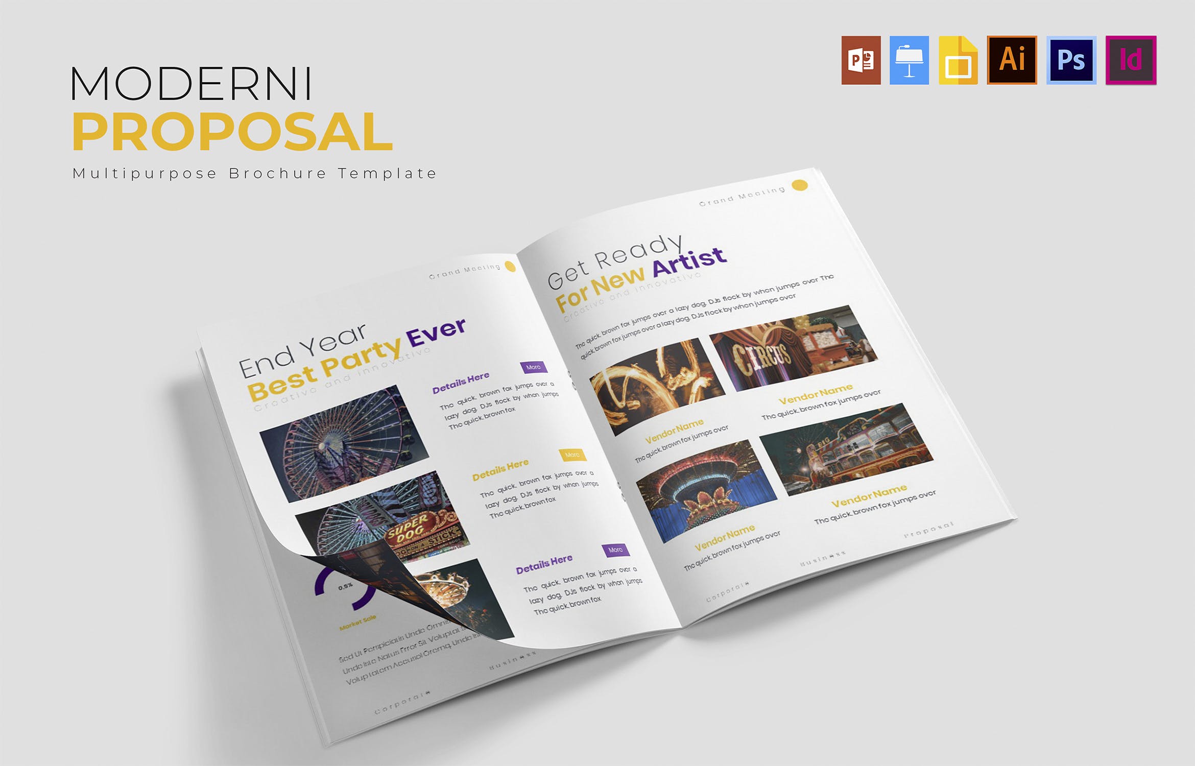 现代版式设计商业提案模板 Moderni Festival | Brochure Template插图(3)