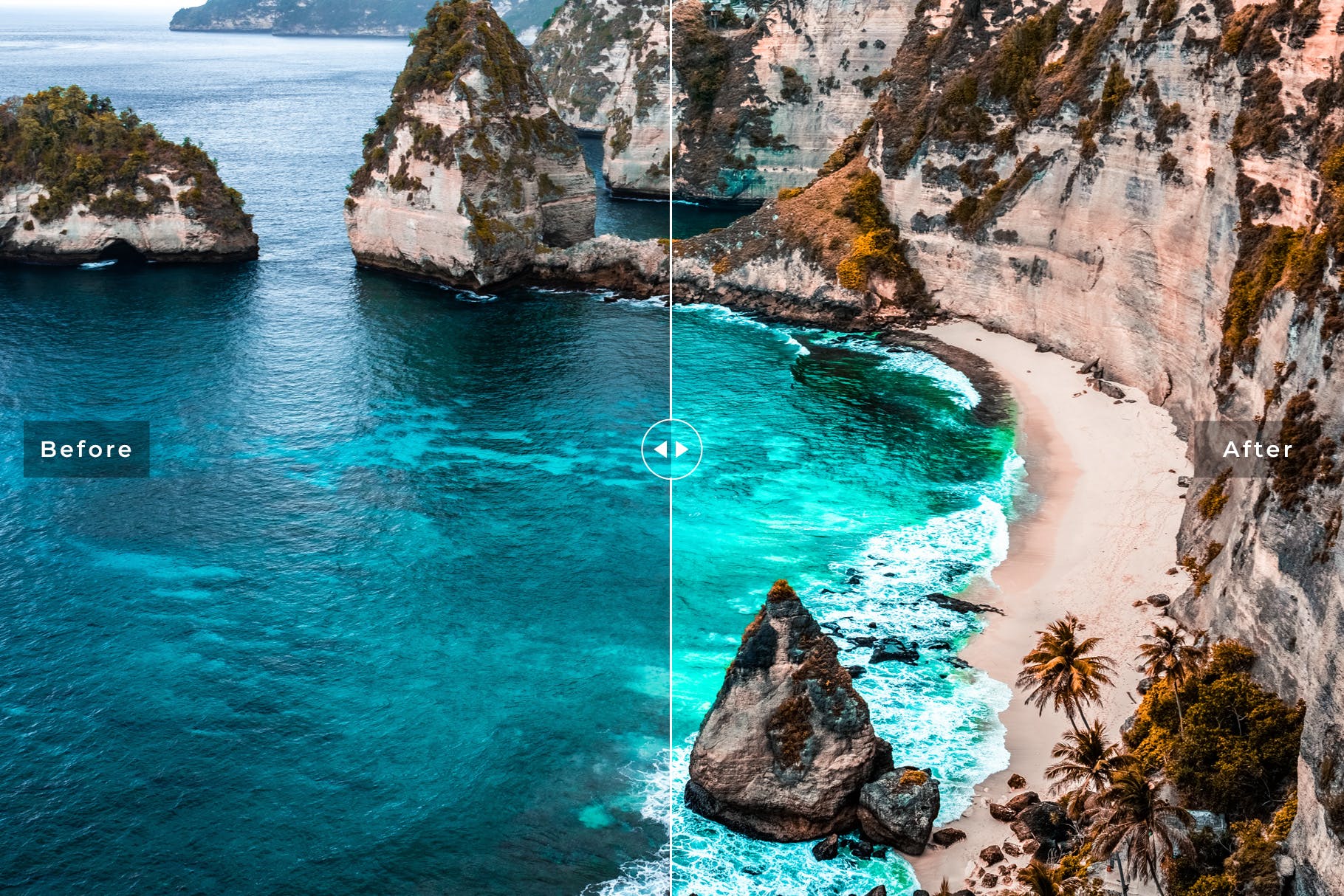 海洋蓝调色滤镜16设计素材网精选LR预设-海岛/沙滩/大海摄影调色绝配 Ocean Blue Mobile & Desktop Lightroom Presets插图(3)