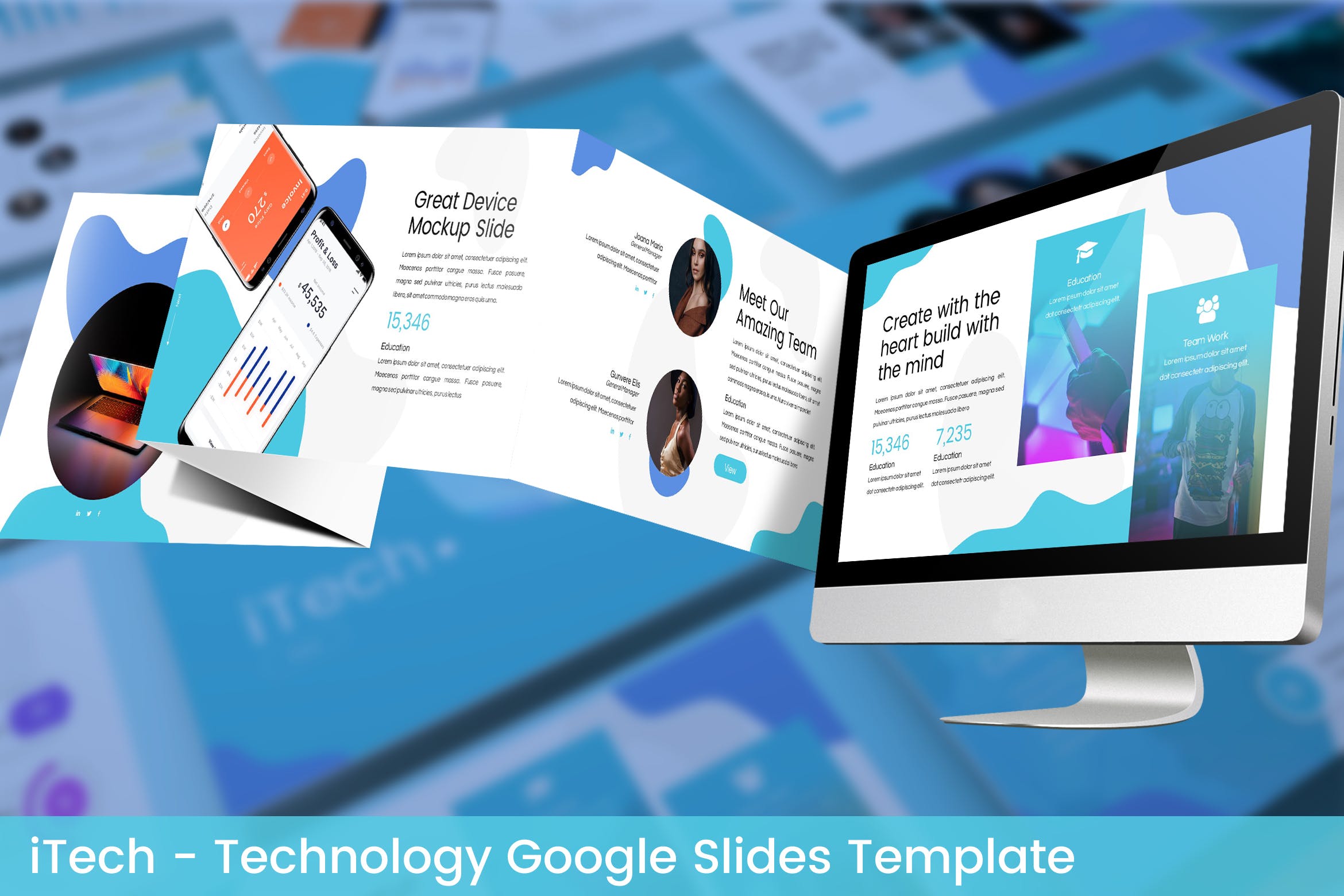 互联网科技公司简介素材库精选谷歌演示模板 iTech – Technology Google Slides Template插图