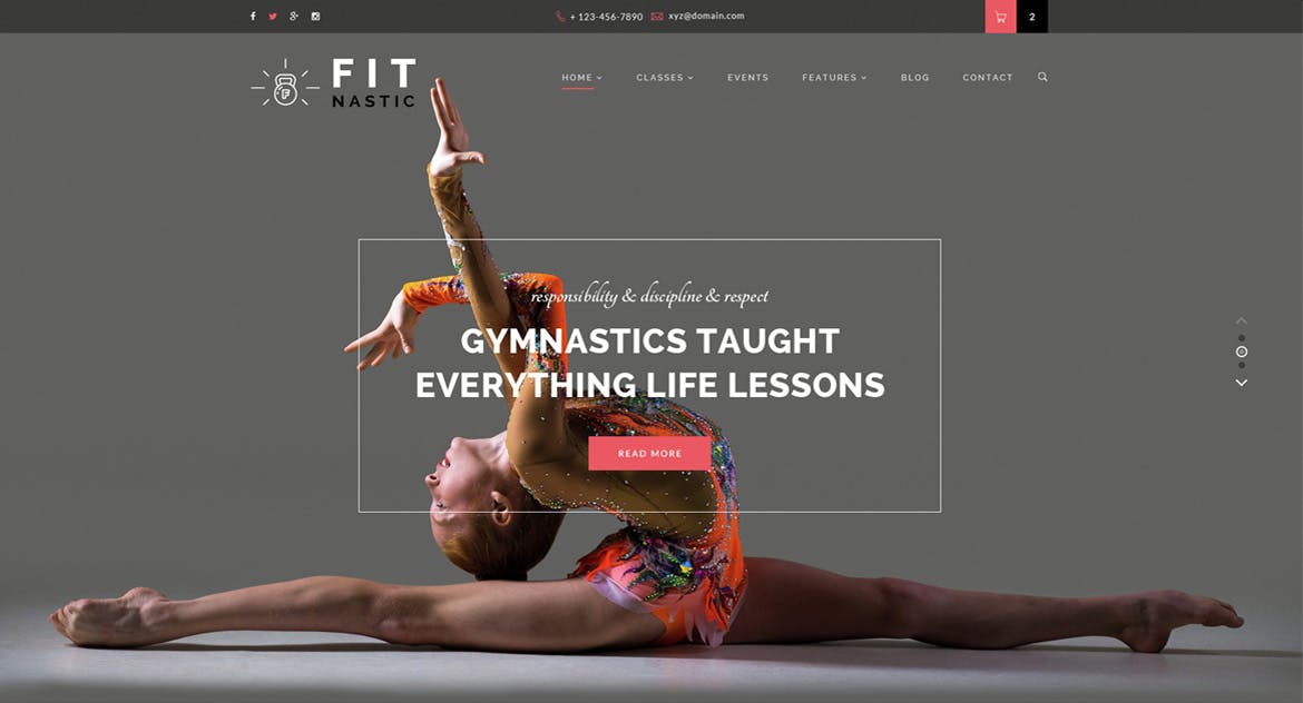 健身俱乐部网站定制设计PSD模板 Fitnastic – Gymnastic PSD Template插图(1)