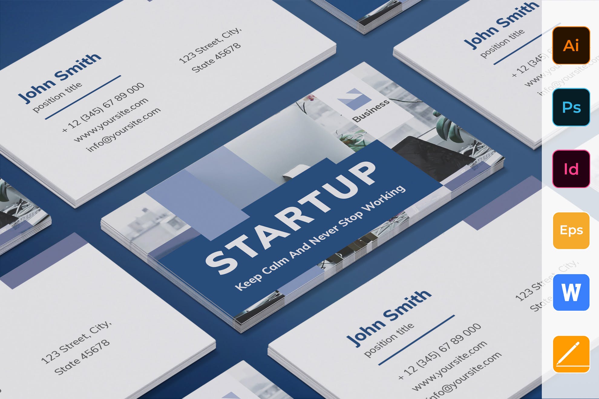 项目解决方案专家非凡图库精选名片模板 Startup Business Card插图