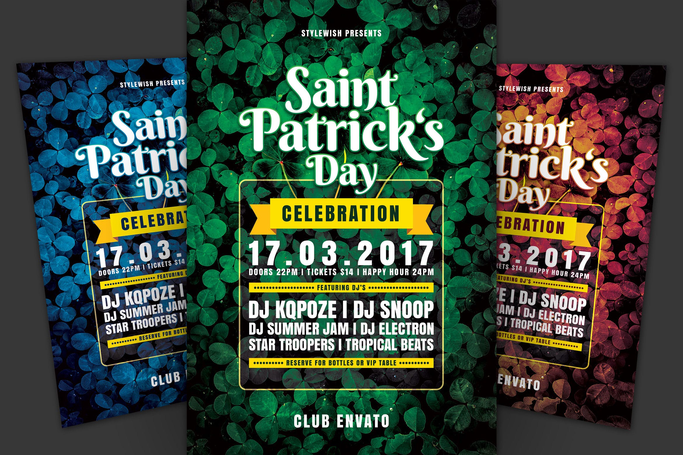 爱尔兰国庆日圣帕特里克节海报传单16图库精选PSD模板 Saint Patricks Day Flyer插图