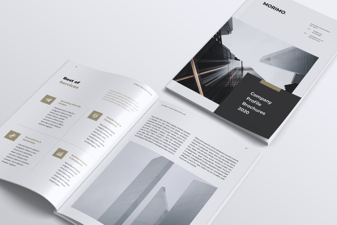 创意品牌设计公司企业宣传画册设计模板 MORIMO Creative Agency Company Profile Brochures插图(3)