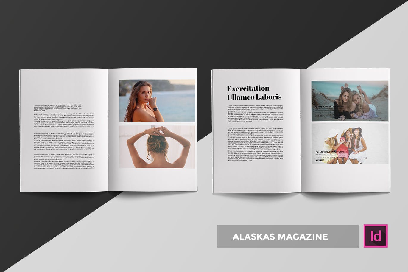 高端人物/服装/访谈主题普贤居精选杂志版式排版设计INDD模板 Alaskas | Magazine Template插图(1)