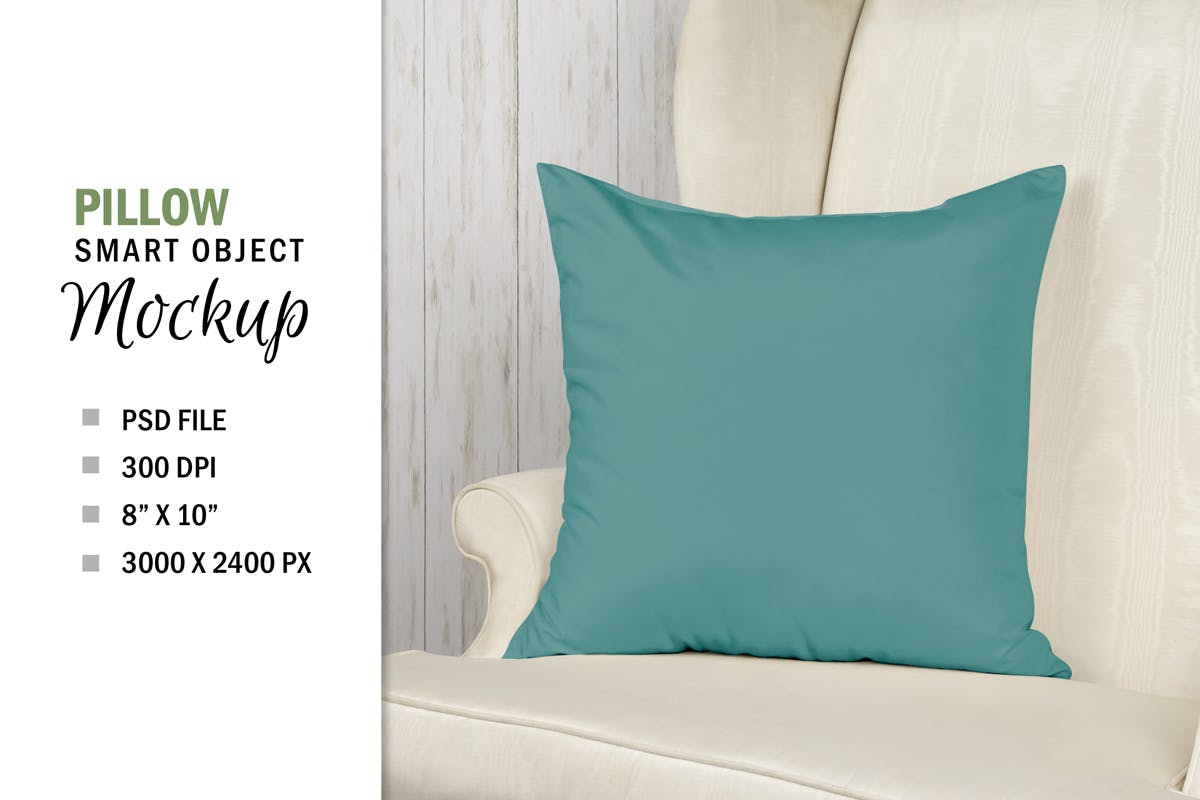 座椅靠垫外观图案设计非凡图库精选模板 Smart Layer Pillow Chair Mockup Sublimation插图(1)