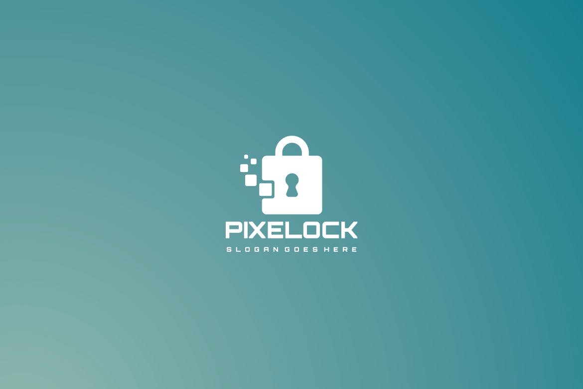 数码智能锁图形安全行业Logo设计16设计网精选模板 Digital Lock Logo插图(2)