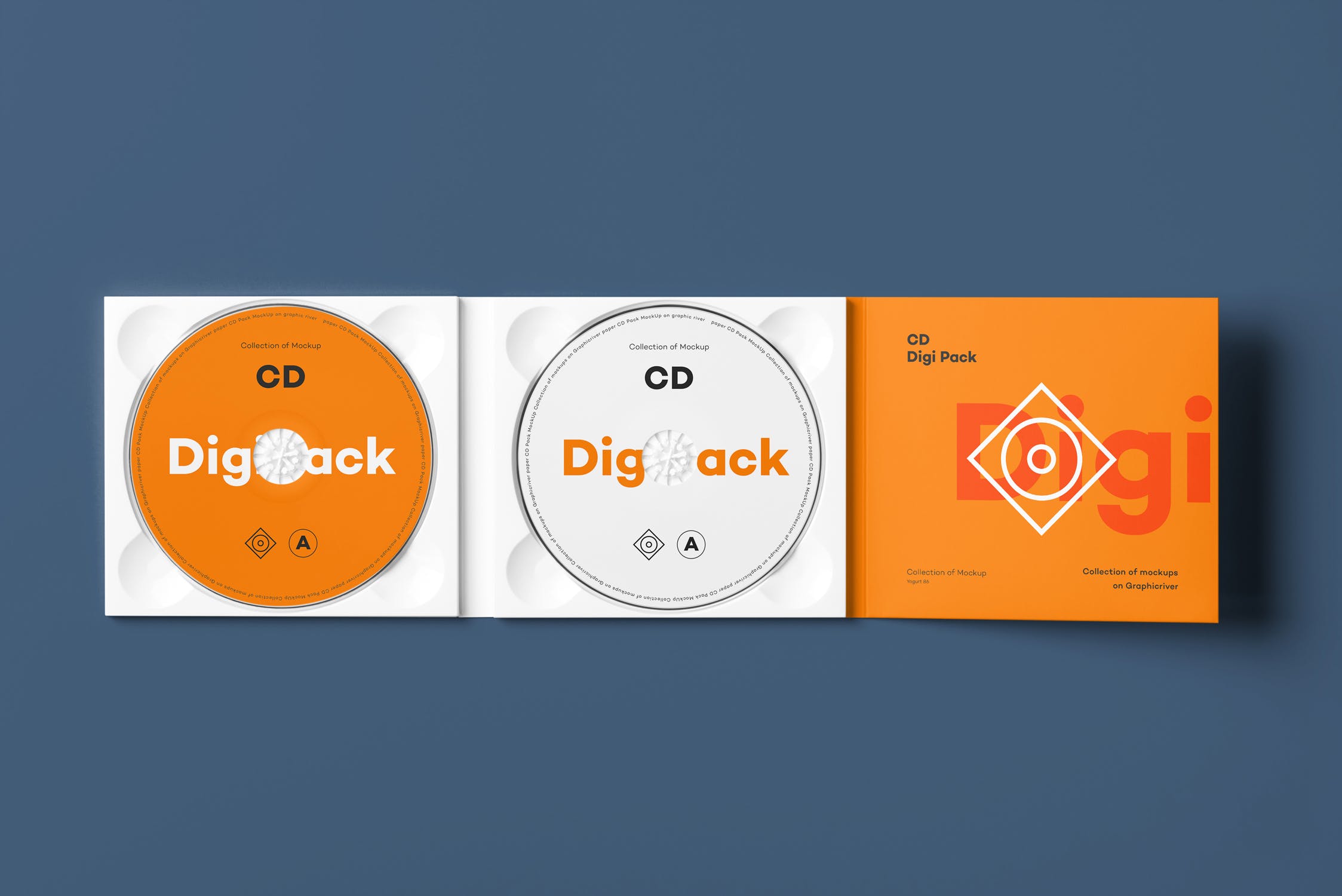 CD光碟封面&包装盒设计图普贤居精选模板v8 CD Digi Pack Mock-up 8插图(7)