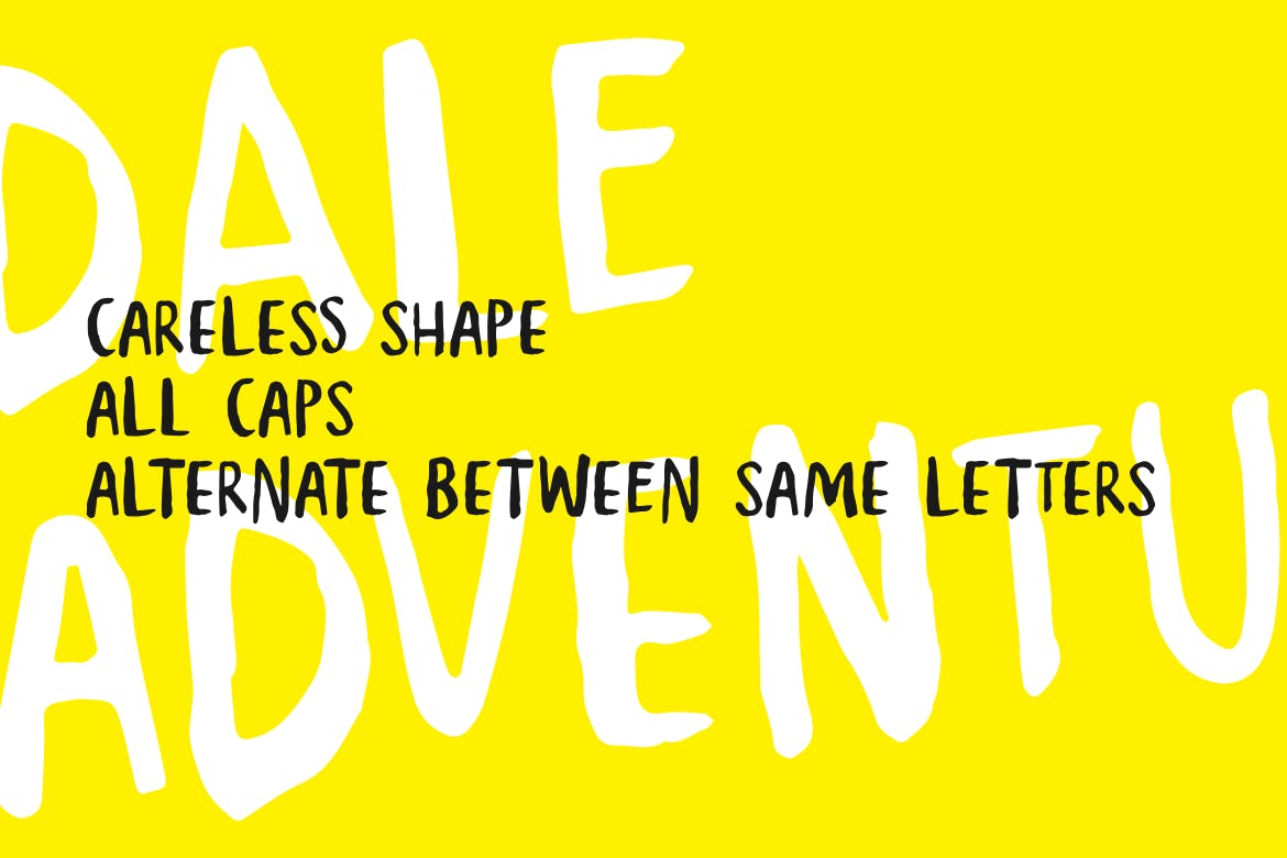 个性不规则笔画英文无衬线字体素材天下精选 Dale Adventure – Exploration Font插图(2)