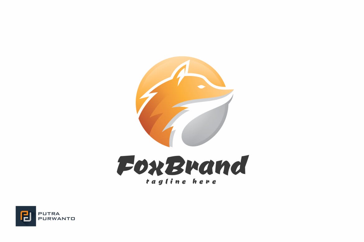 狐狸几何图形品牌Logo设计普贤居精选模板 Fox Brand – Logo Template插图(1)