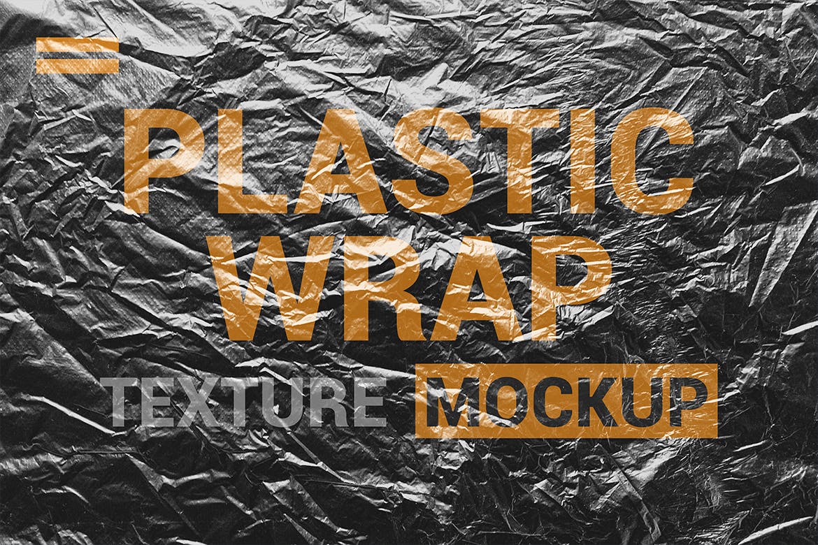 透明塑料包装纹理效果一键套用PSD模板 Transparent Plastic Wrap Texture Mockup插图(1)