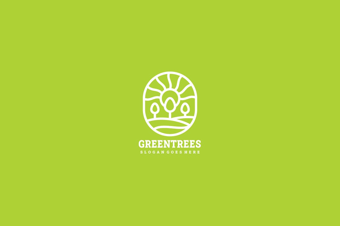 环保绿色自然简约图形Logo设计普贤居精选模板 Green Nature Logo插图(2)