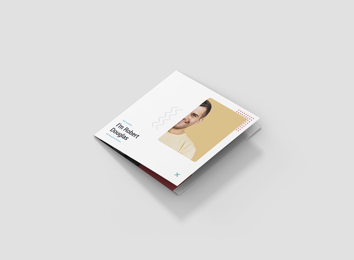 方形三折页个人彩色普贤居精选简历模板 Brochure – Resume Tri-Fold Square插图(1)