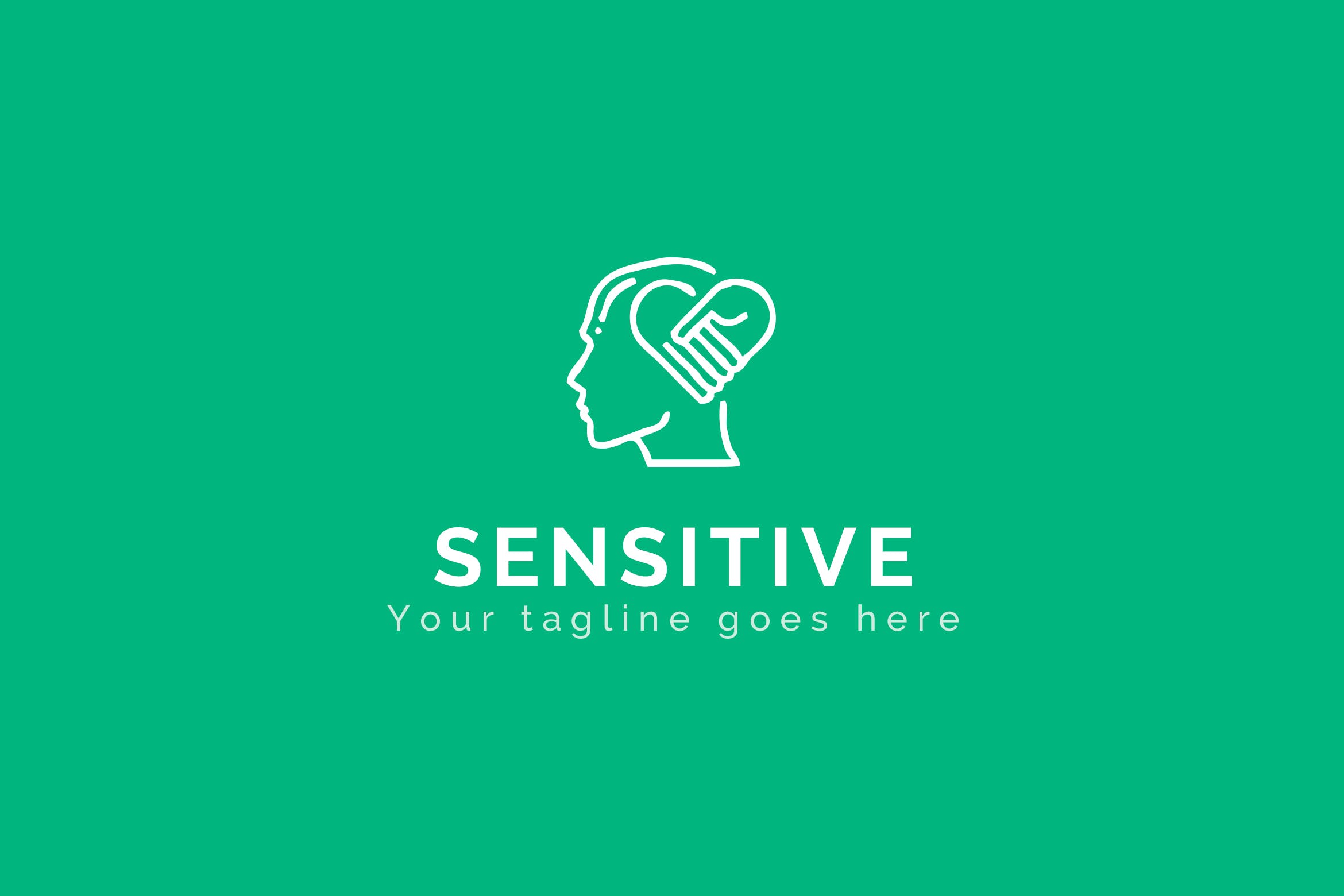 大脑情绪中枢几何图形Logo标志模板 Sensitive – Premium Logo Template插图