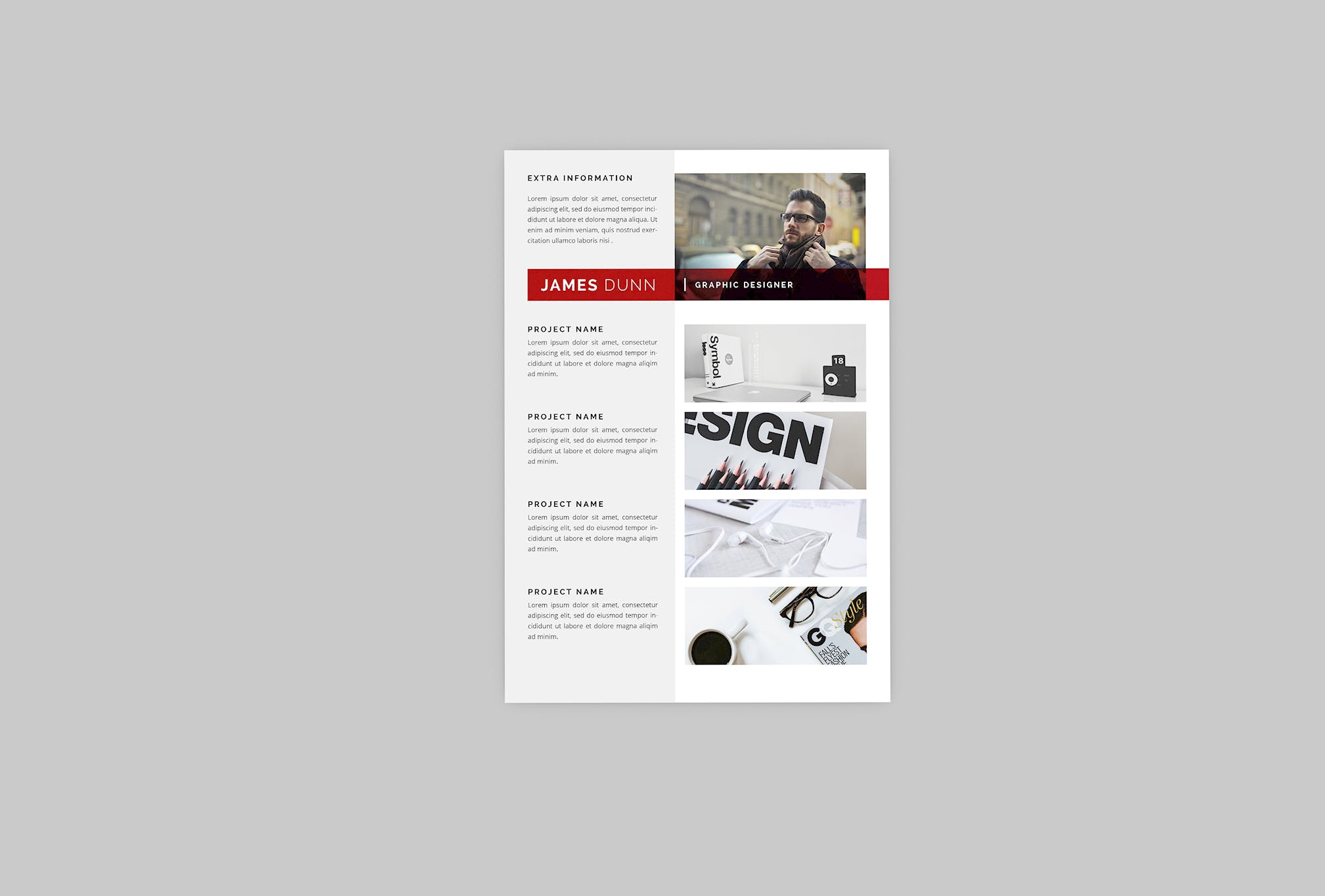 视觉设计师介绍信&16设计网精选简历模板 James Graphic Resume Designer插图(3)