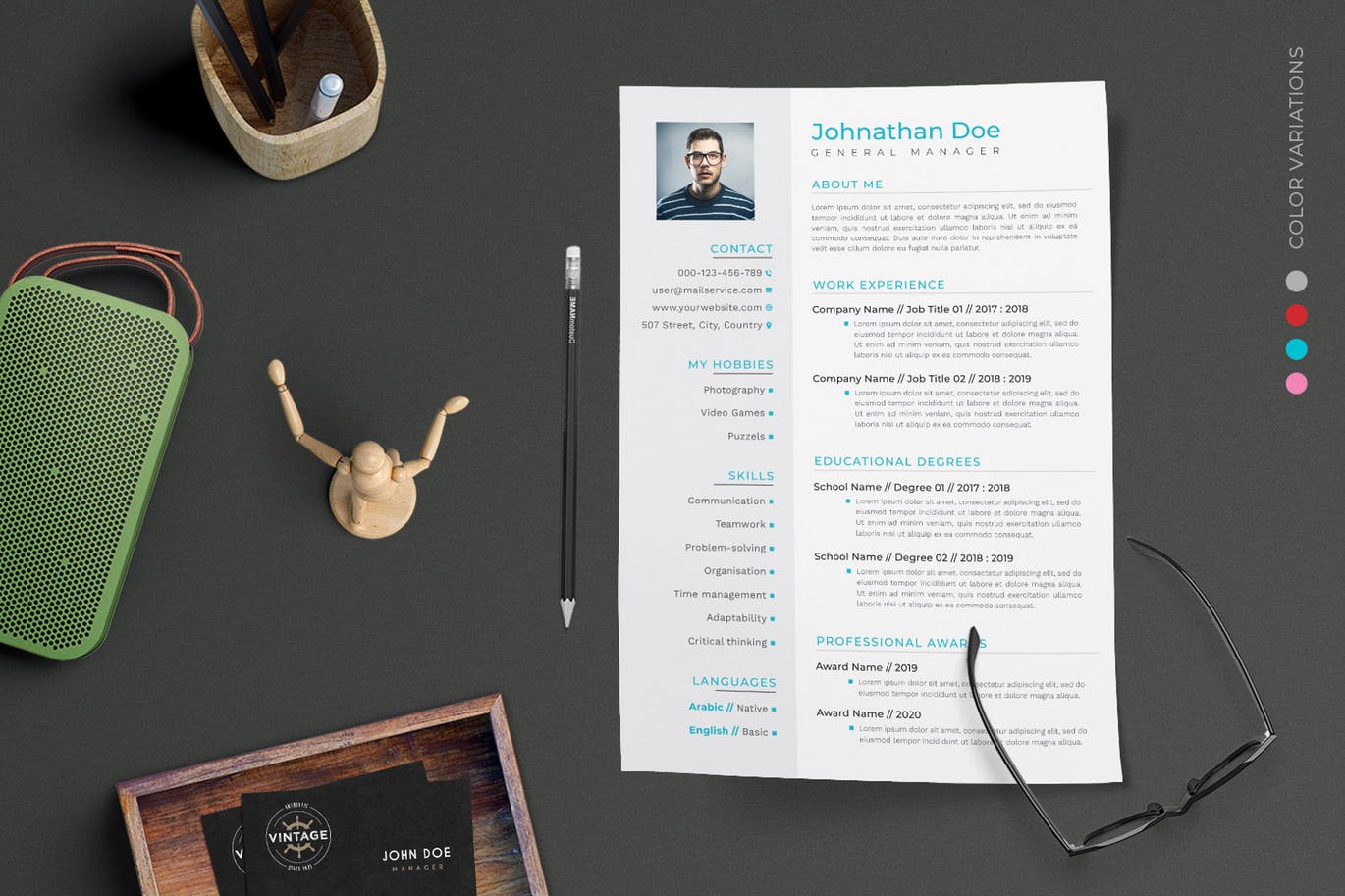 项目管理经理个人电子16设计网精选简历模板 CV Resume插图