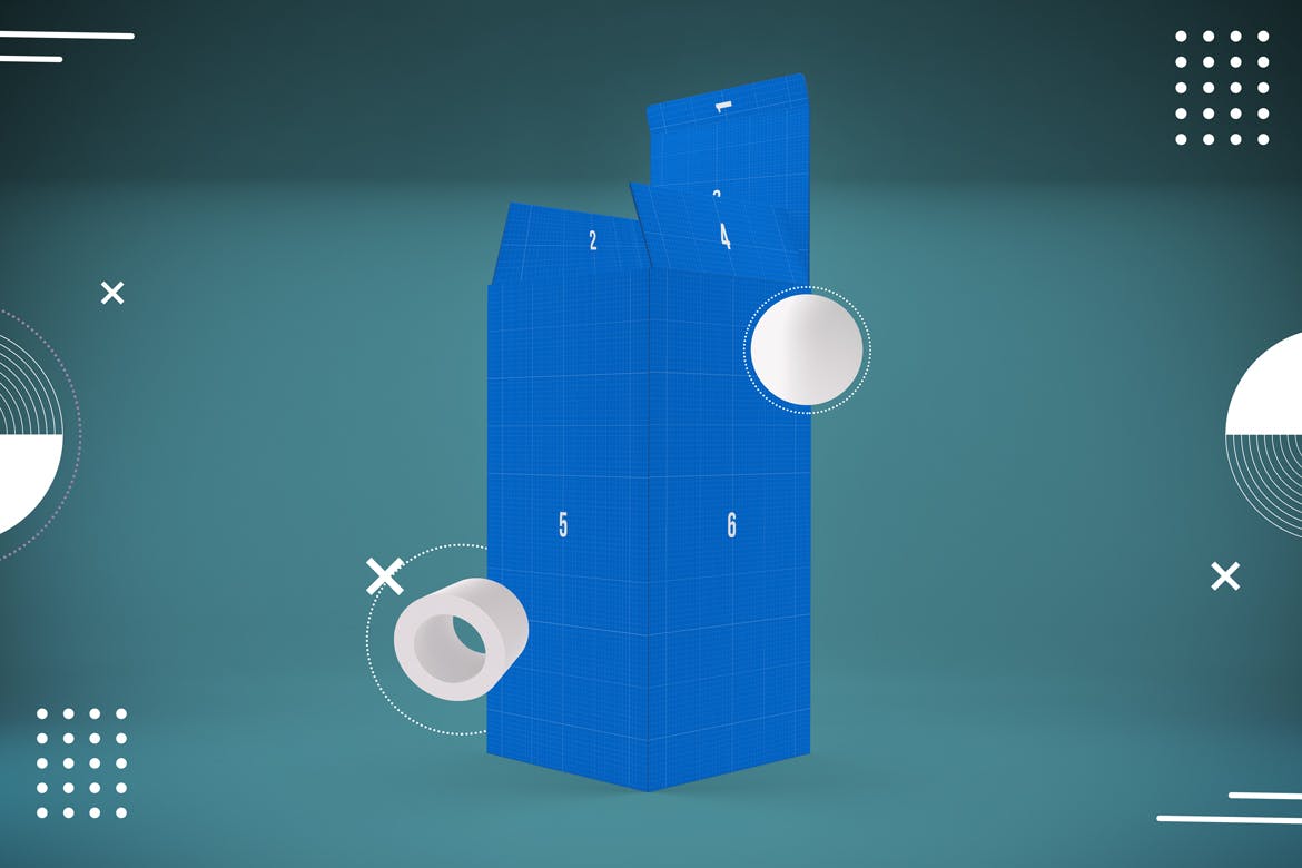 产品包装盒外观设计多角度演示普贤居精选模板 Abstract Rectangle Box Mockup插图(8)