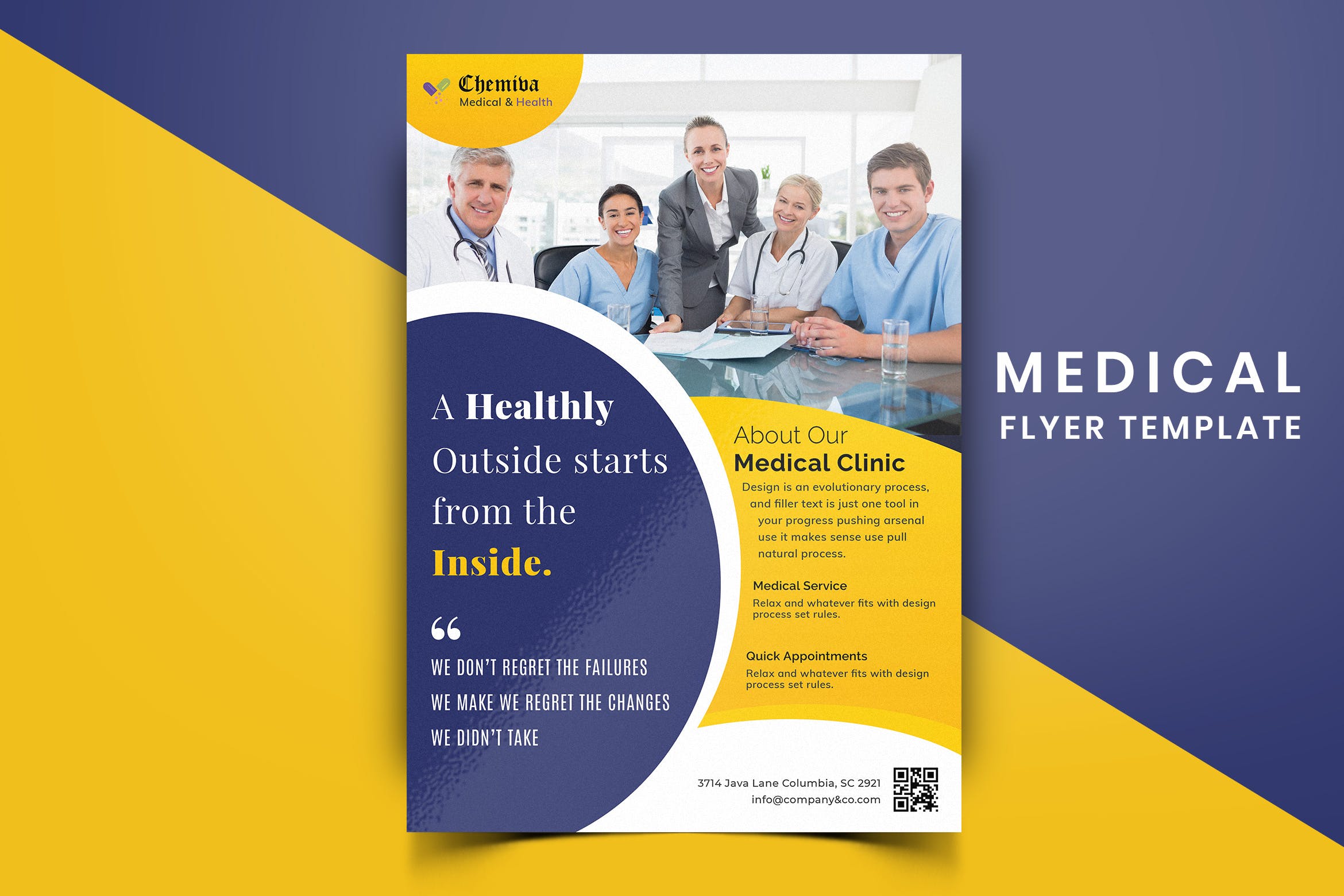 医院诊所医疗主题宣传单排版设计模板v03 Medical Flyer Template-03插图
