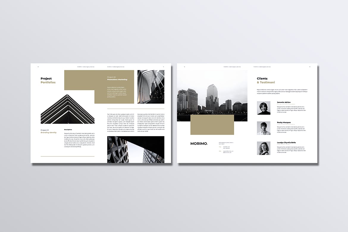 创意品牌设计公司企业宣传画册设计模板 MORIMO Creative Agency Company Profile Brochures插图(5)