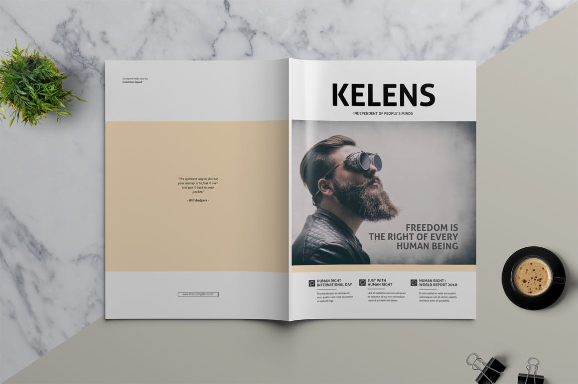 北欧简约风格非凡图库精选杂志设计模板 KELENS – Clean Magazine Template插图(8)