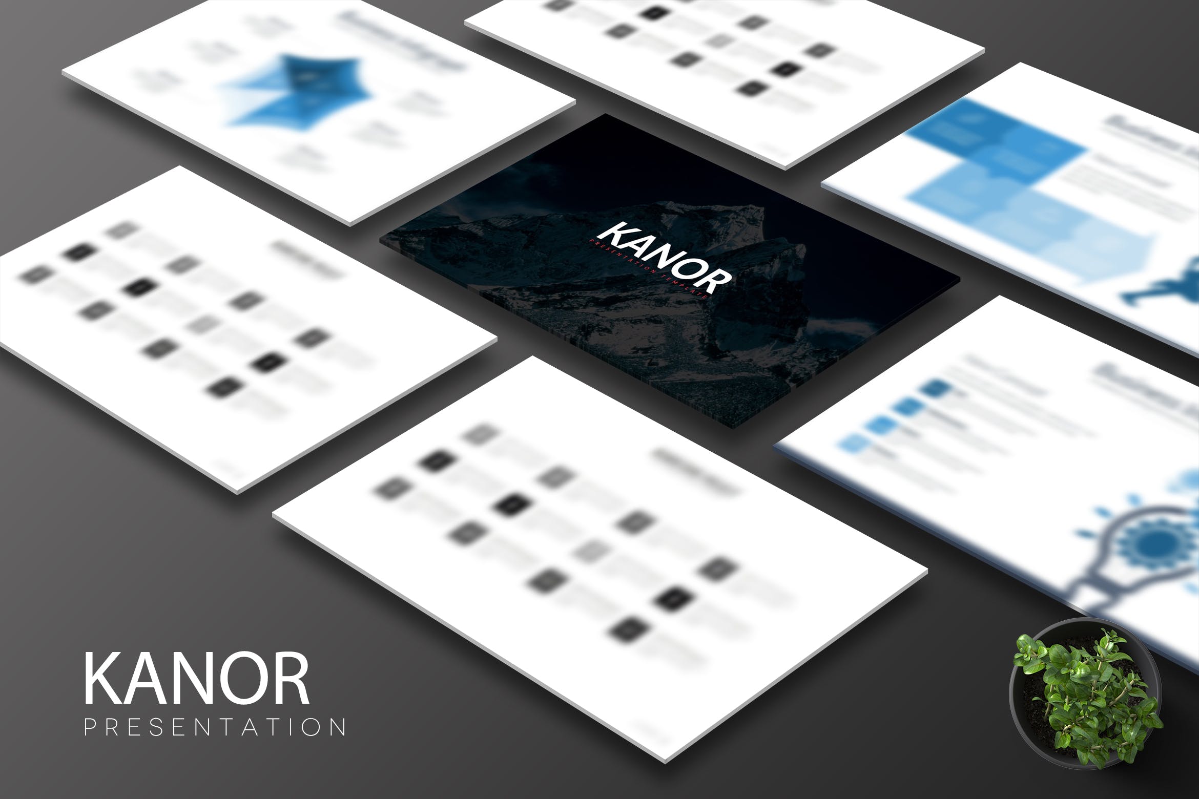 简约设计风格多用途企业素材库精选Keynote模板设计模板 Kanor – Keynote Template插图