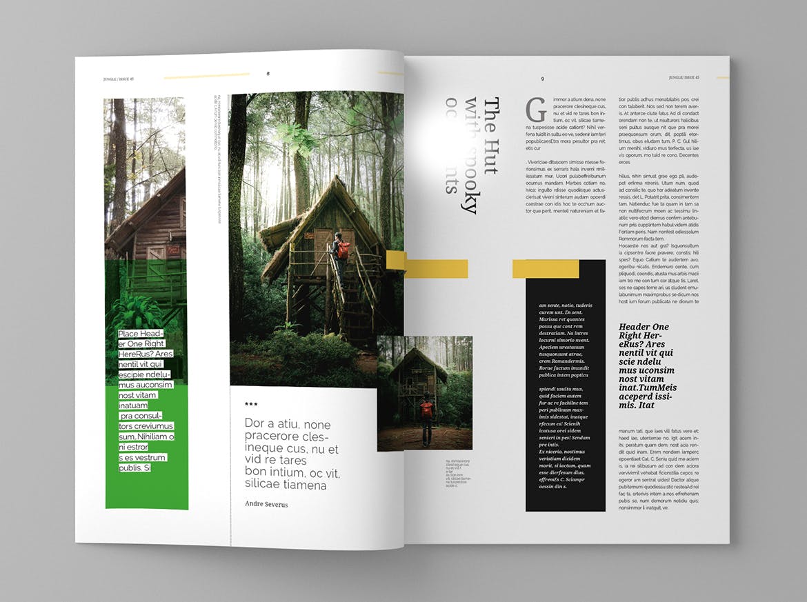 旅游行业素材库精选杂志版式设计模板 Jungle – Magazine Template插图(4)