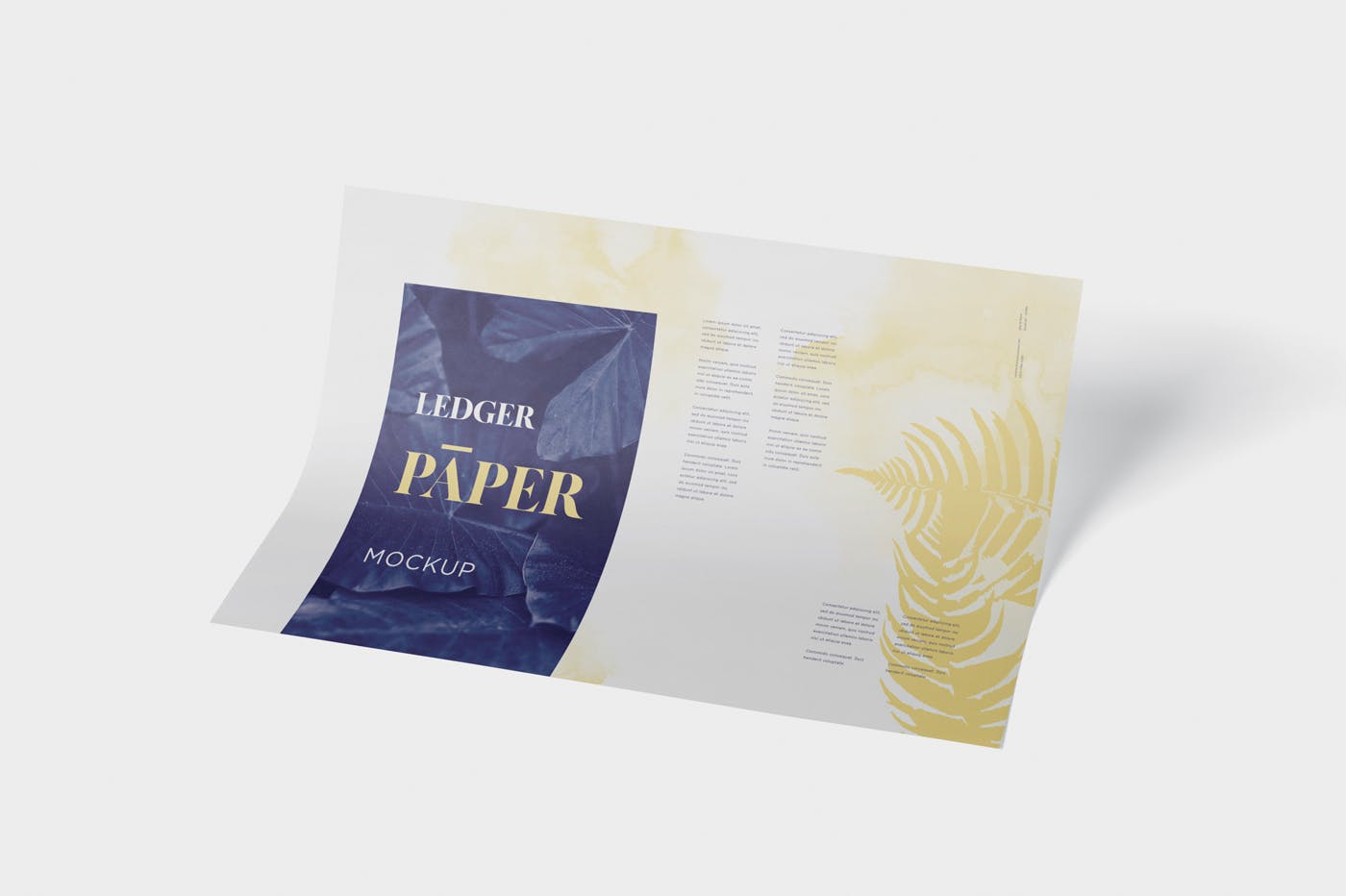 印刷品设计效果图样机普贤居精选模板 Ledger Paper Mockup – 17×11 Inch Size插图(4)