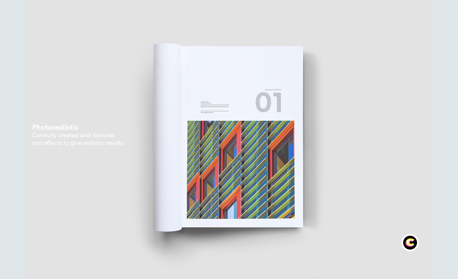 企业画册封面&版式设计效果图样机16设计网精选 Brochure Mock Up插图(4)