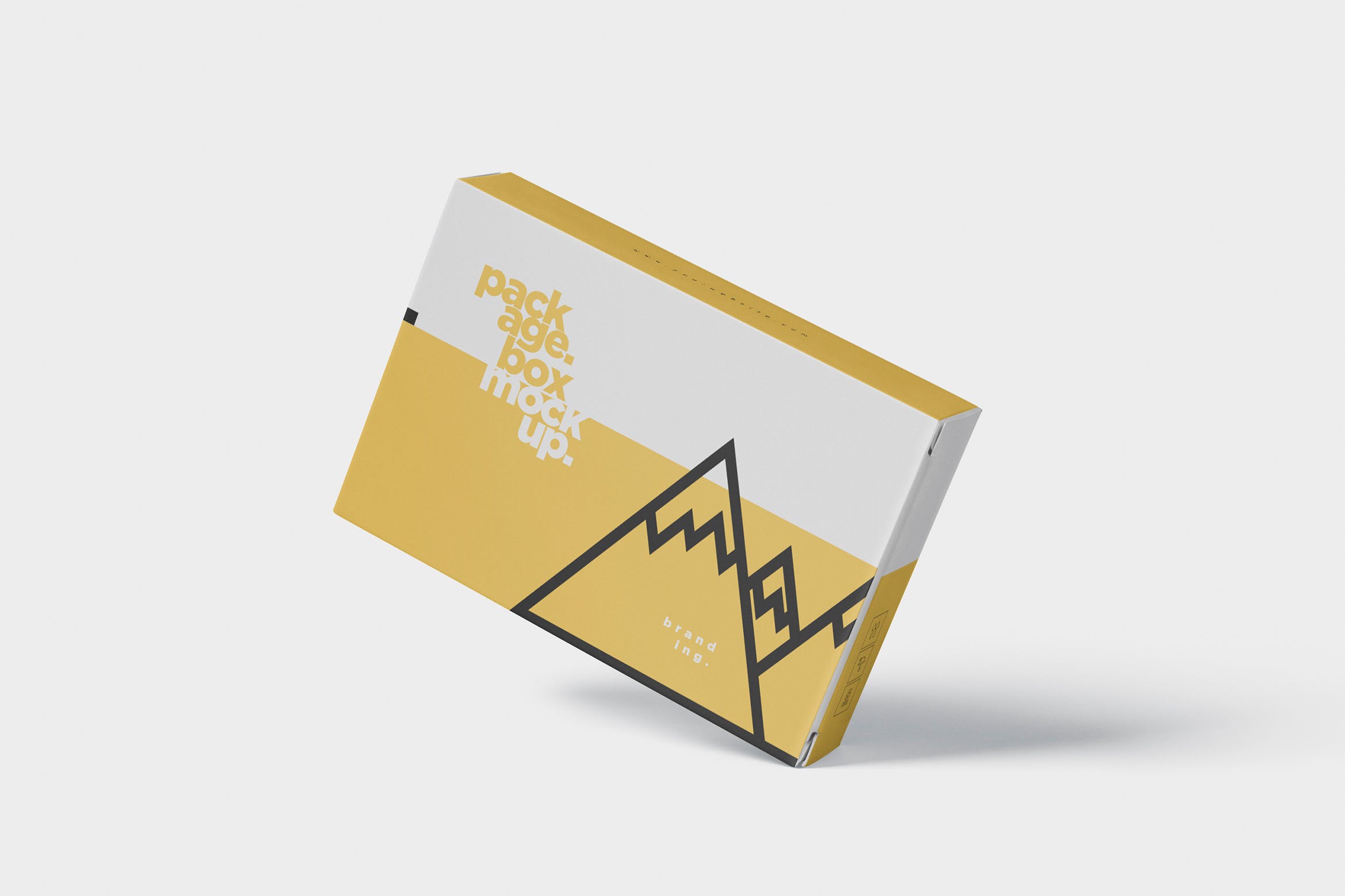 扑克牌大小扁平包装纸盒外观设计素材中国精选模板 Package Box Mock-Up – Wide – Flat Rectangle Shape插图
