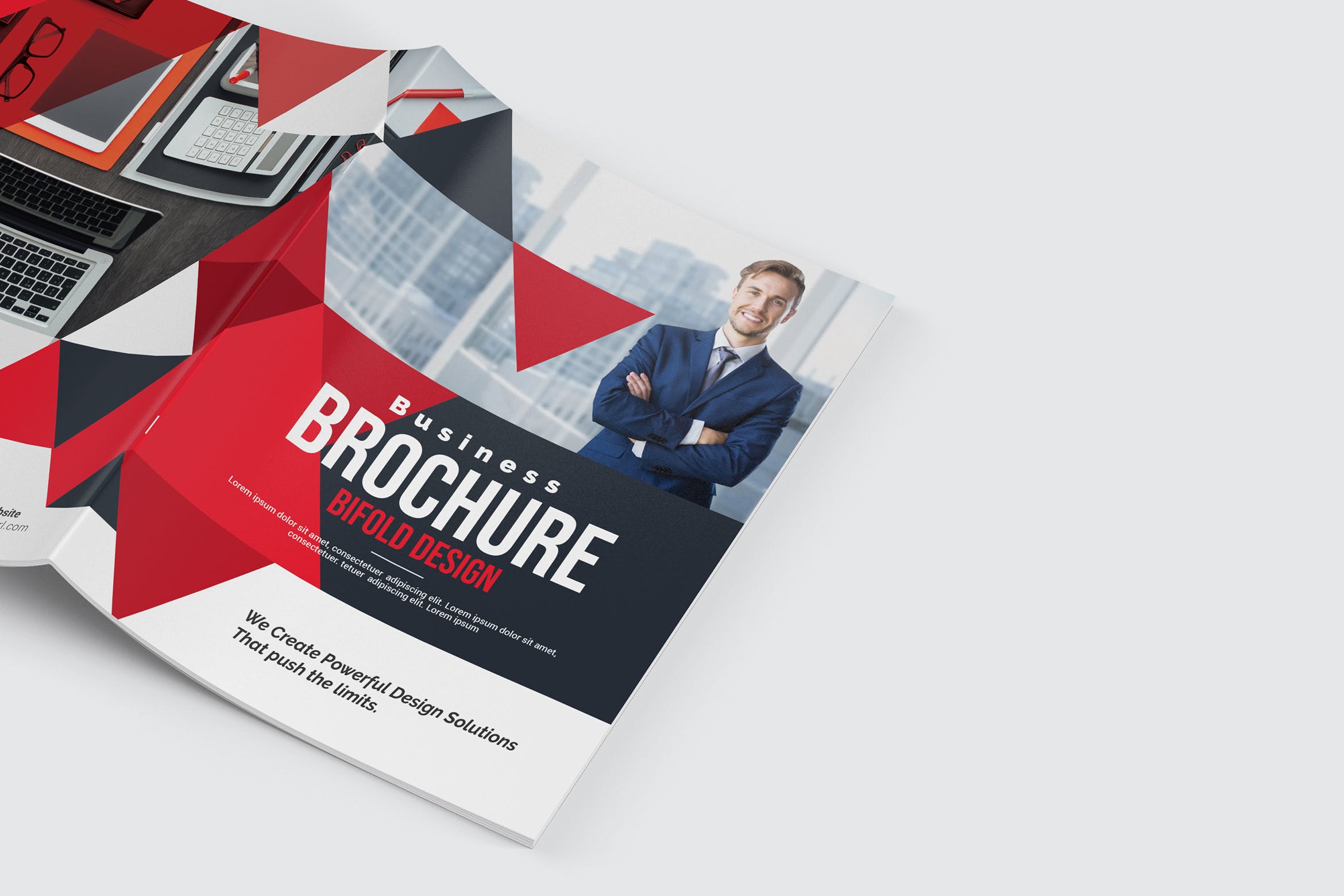 双折页企业宣传册设计模板 Bifold Brochure插图
