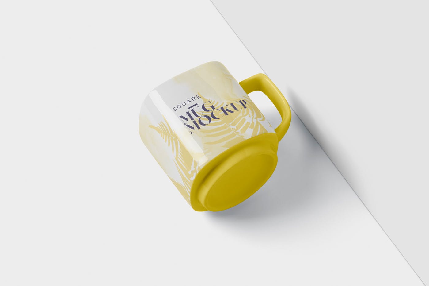 方形马克杯图案设计素材库精选模板 Mug Mockup – Square Shaped插图(3)