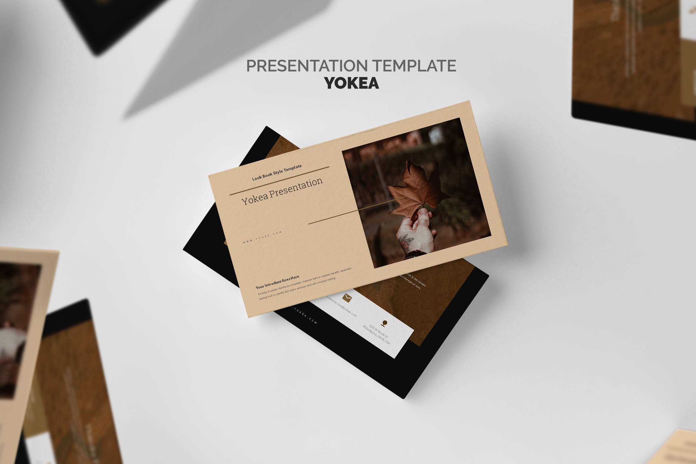 棕色色调Lookbook目录非凡图库精选谷歌演示模板 Yokea : Brown Color Tone Lookbook Google Slides插图