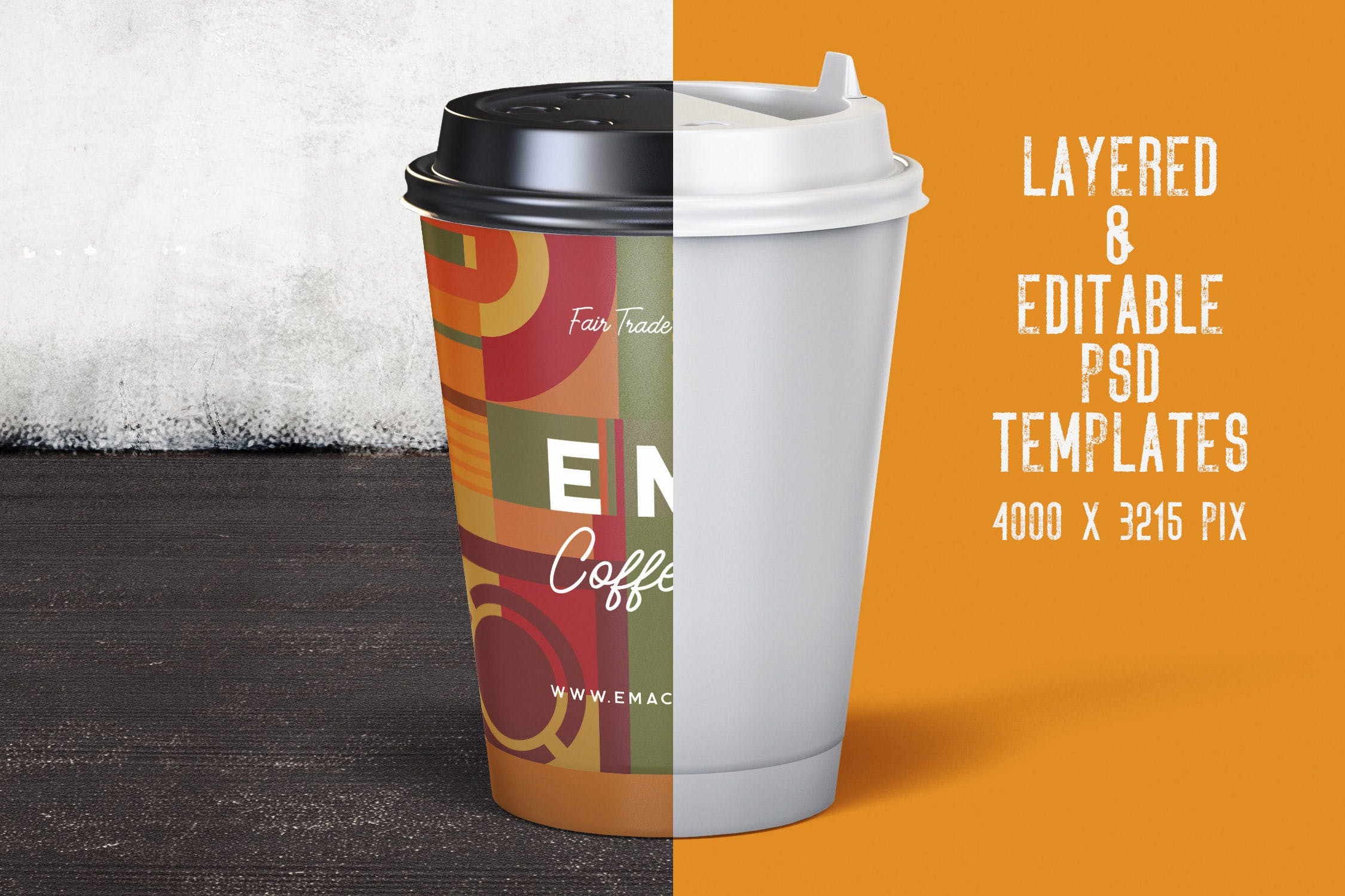 8个咖啡纸杯外观设计效果图素材中国精选 8 Coffee Paper Cup Mockups插图(1)