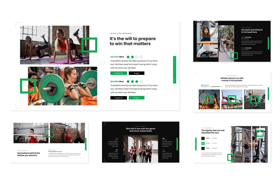 健身教程/健身俱乐部Google演示模板素材天下精选 Physical – Google Slide Template插图(3)