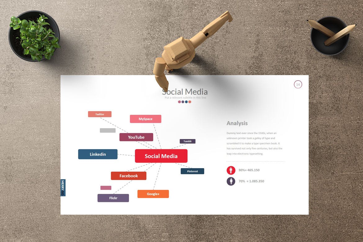 公司企业工作室简介16设计素材网精选谷歌演示模板下载 MERRY GO Google Slides插图(3)