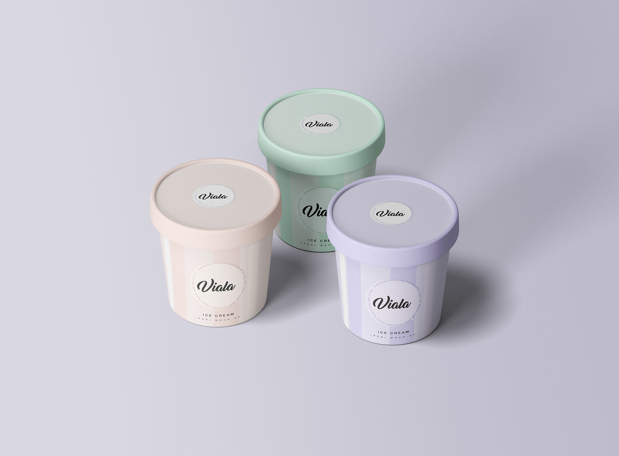 高档雪糕冰淇淋杯外观设计展示16设计网精选 3 Ice Cream Cups Mockup插图