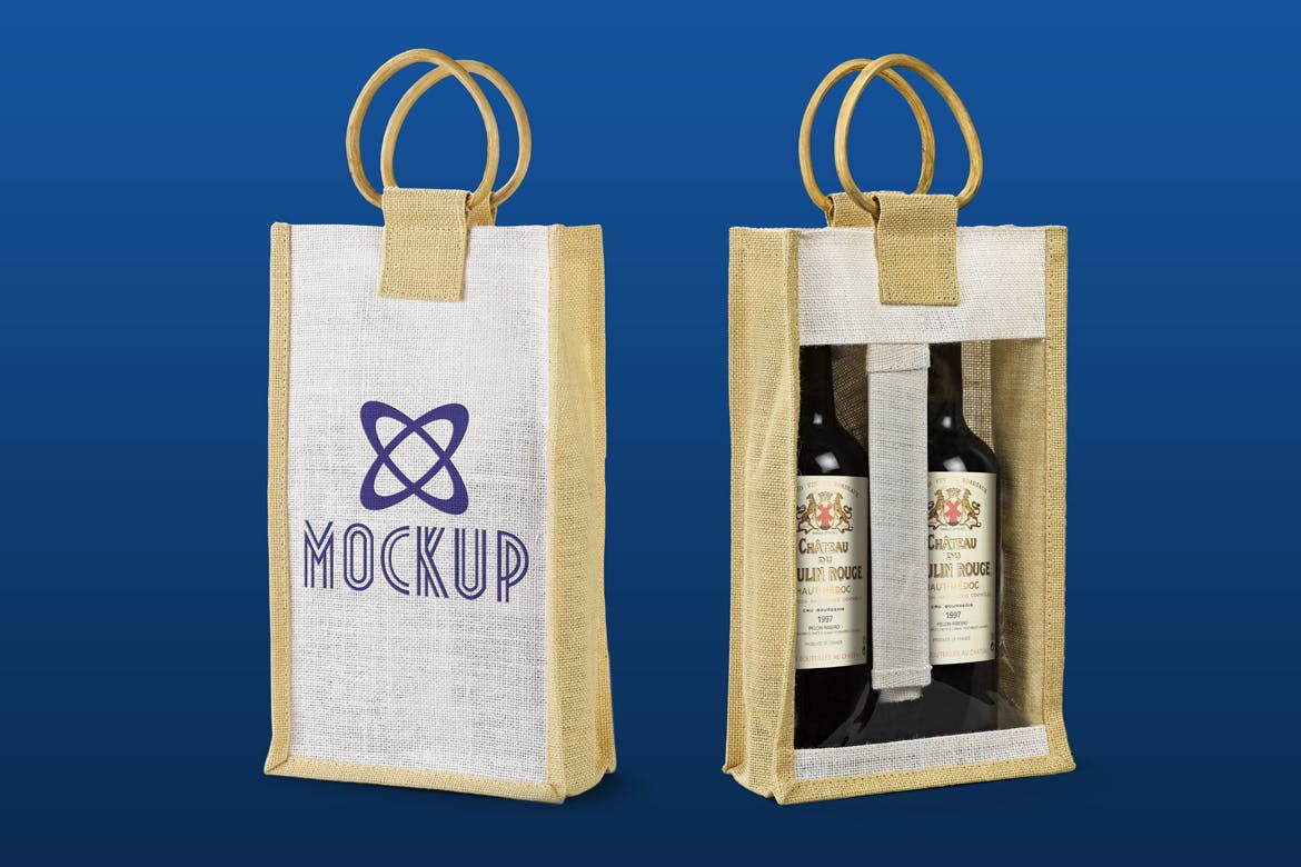 便携式洋酒葡萄酒礼品袋设计图素材库精选 Wine_Bag_Gift-Mockup插图(3)