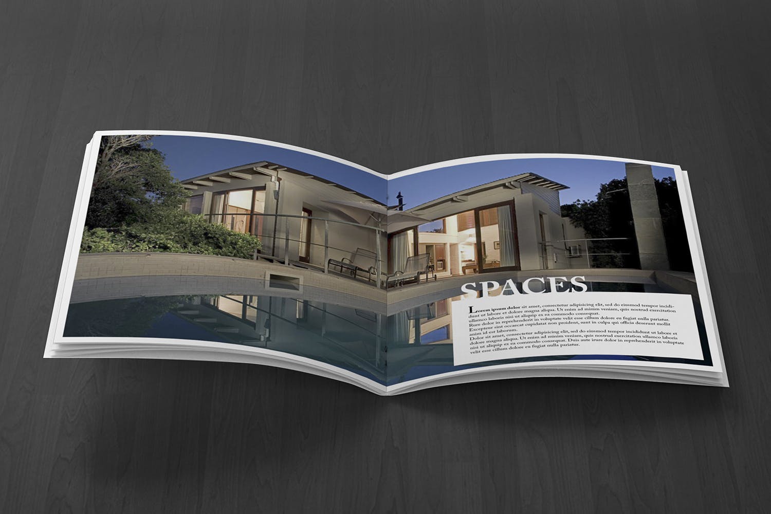方形画册产品手册内页前视图样机16设计网精选 Square Brochure Open Pages Mockup Front View插图(2)