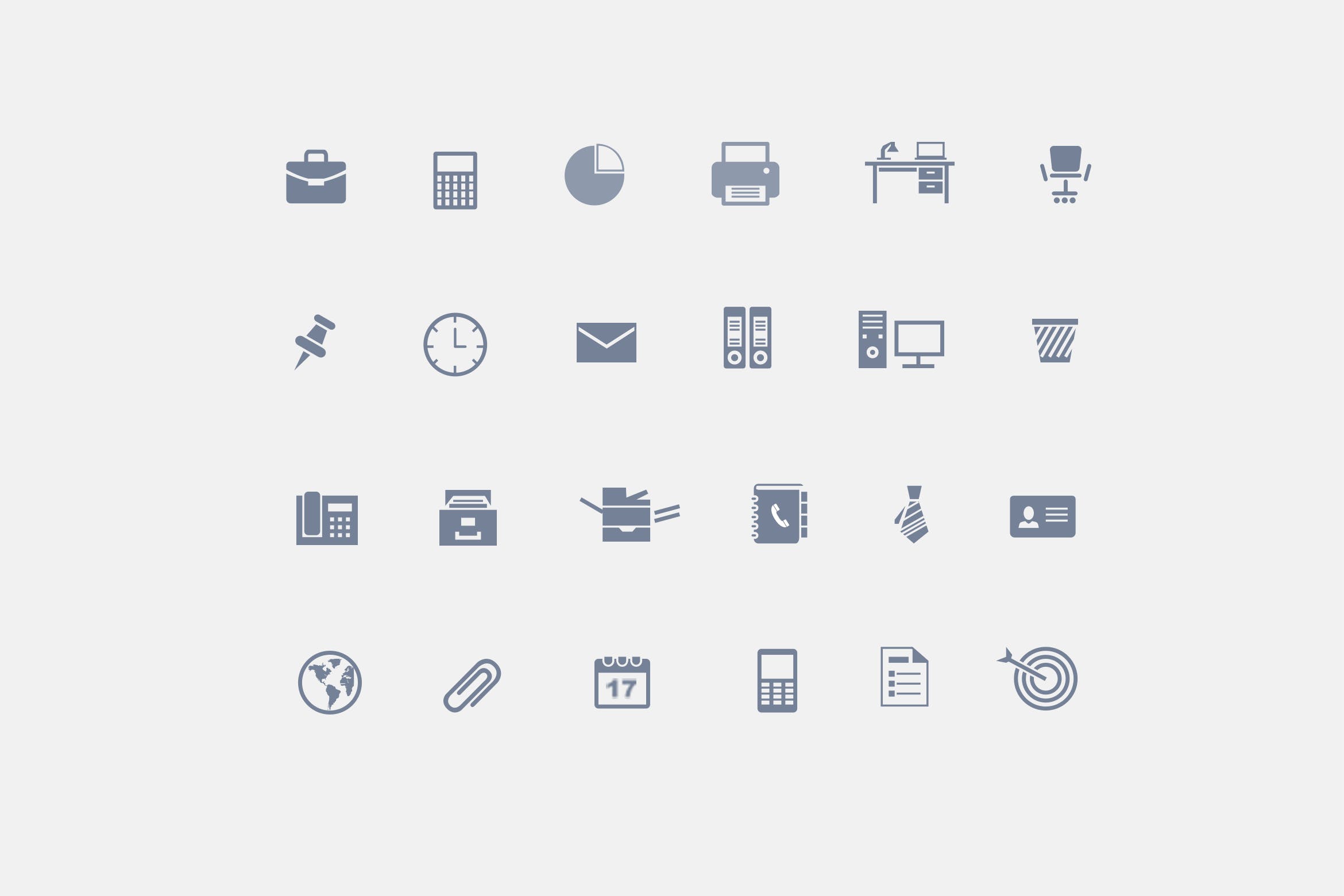 24枚办公用具矢量素材库精选图标 24 Office Icons插图