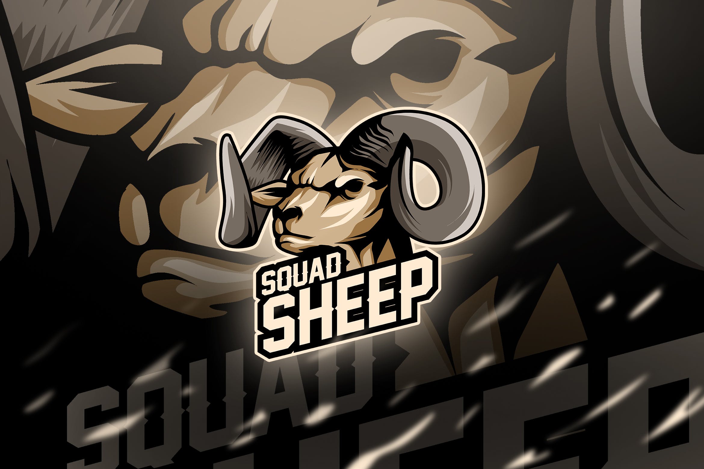 绵羊BOSS电竞游戏俱乐部队徽Logo模板 sheep – Mascot & Esport Logo插图