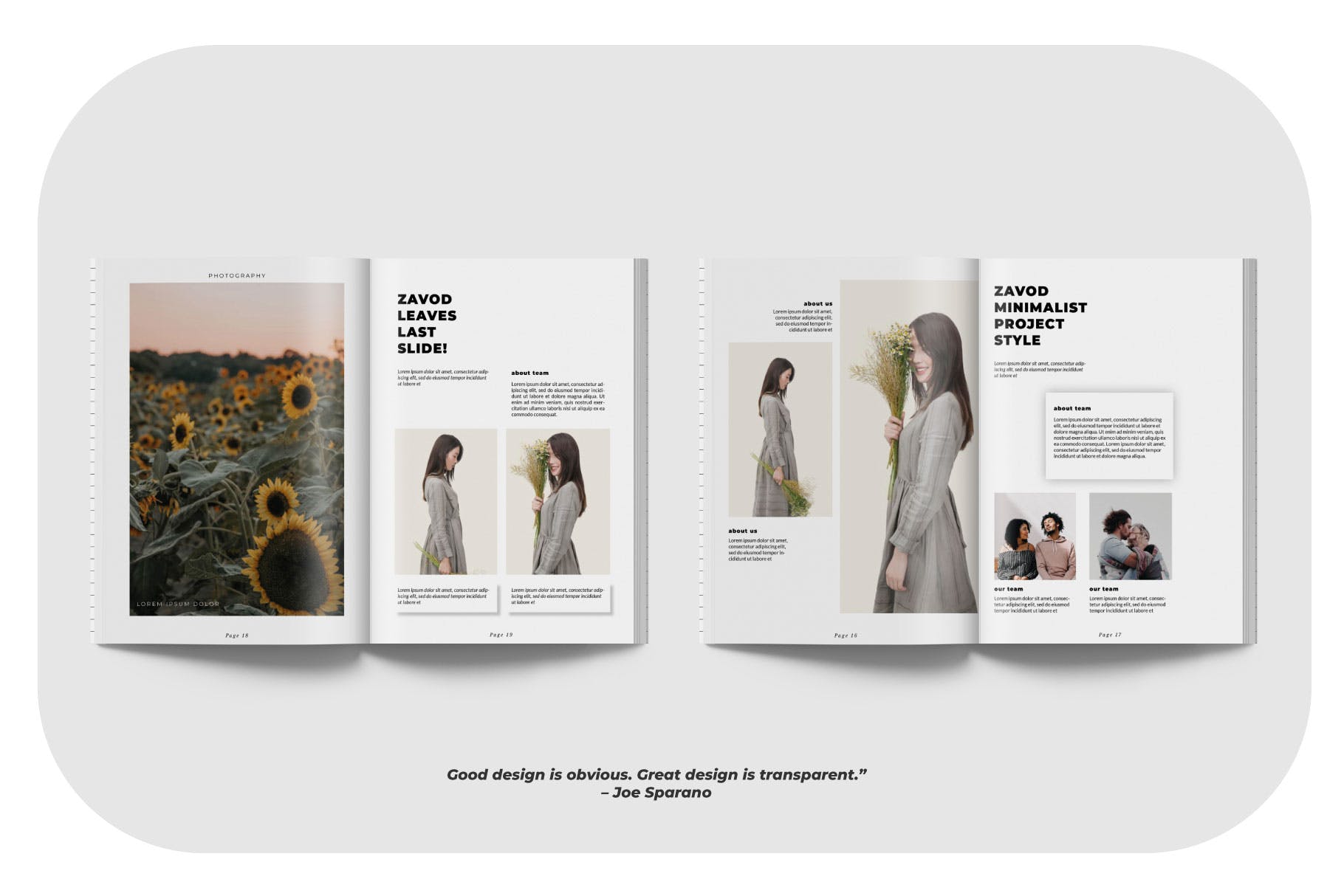 摄影/模特主题16图库精选杂志排版设计模板 ZAVOD Business Magazine Minimal Template – LS插图(3)