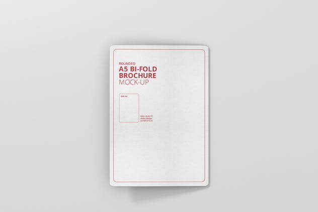 A5尺寸圆角双折页宣传册设计效果图样机素材库精选 A5 Bi-Fold Brochure Mock-Up – Round Corner插图(8)