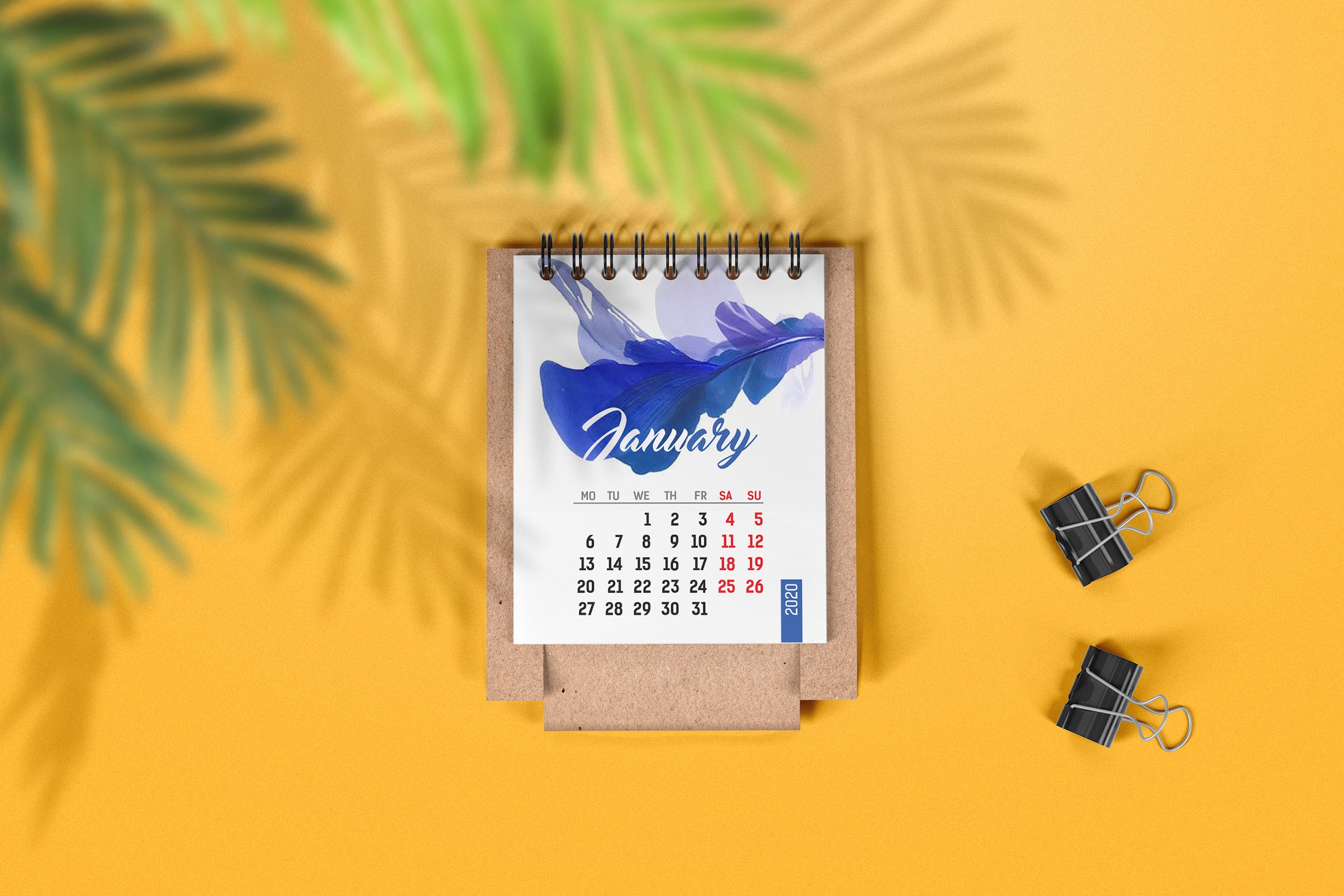 迷你桌面日历设计图样机素材库精选 Mini Desk Calendar Mockup插图