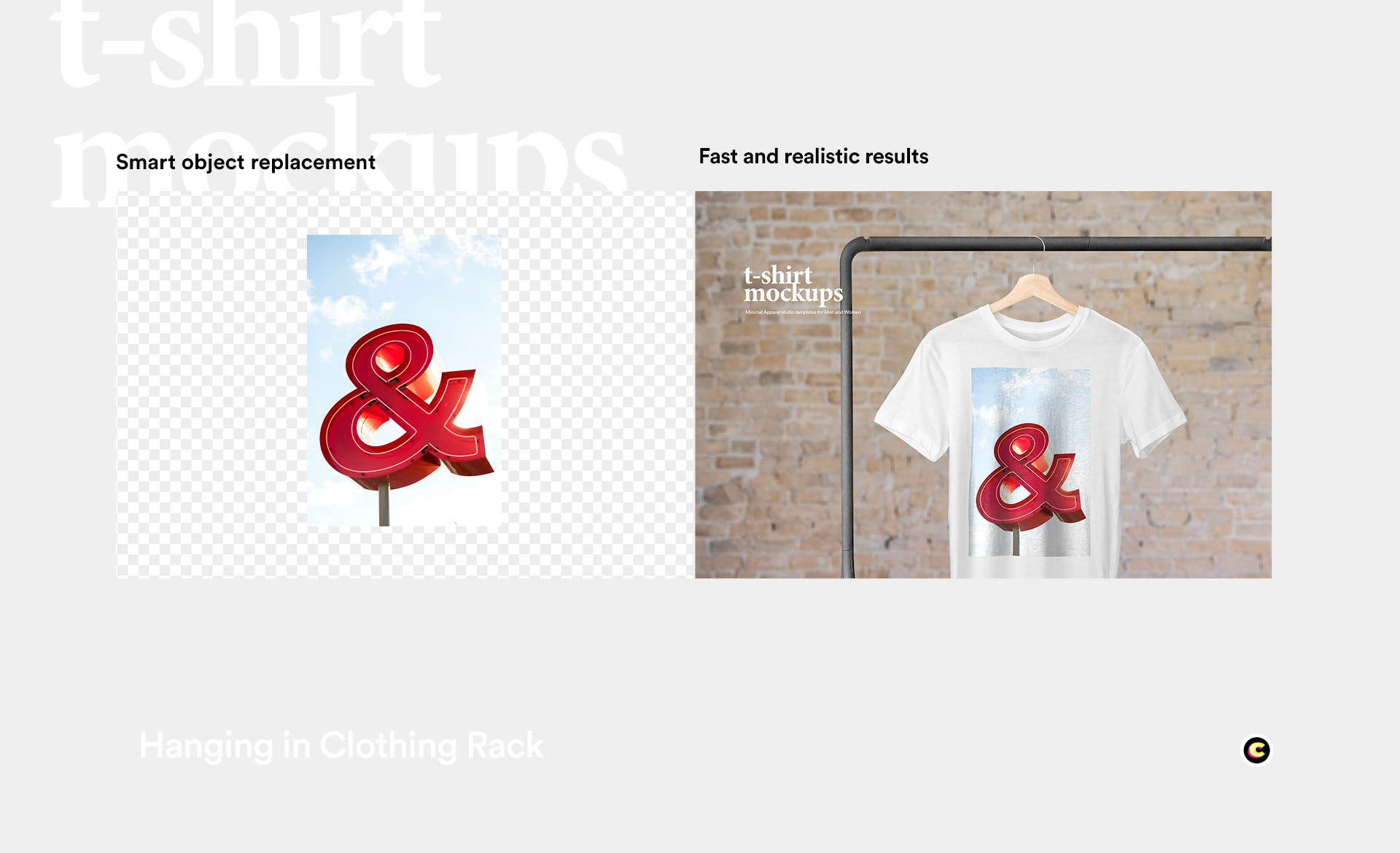 晾晒状态T恤产品展示样机16设计网精选模板 Hanging T-Shirt Mockup插图(2)