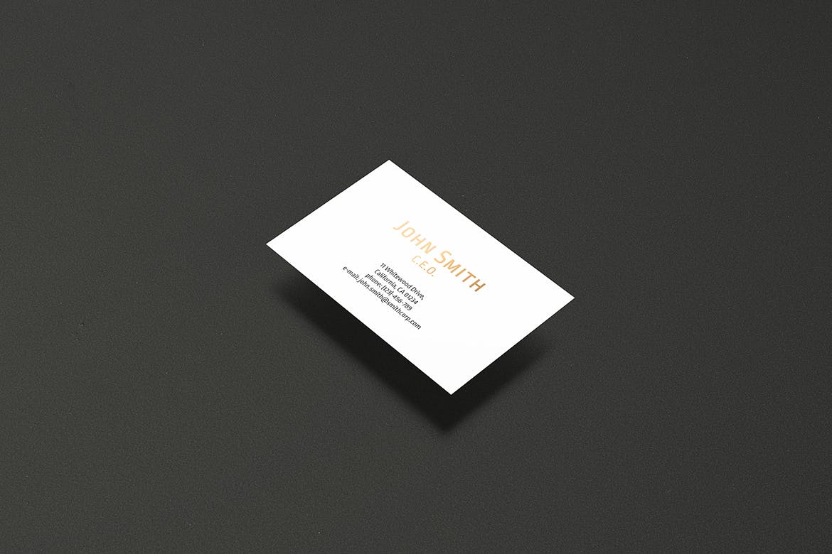 高端企业名片设计效果图非凡图库精选套装 8.5×5.5cm Landscape Business Card Mockup插图(10)