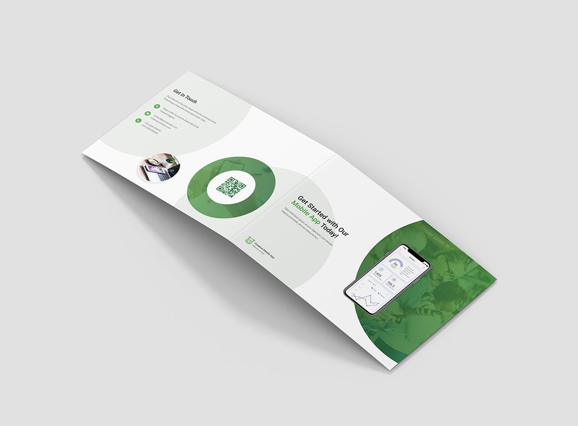 创意APP应用程序折页宣传单设计模板 Brochure – Creative App Bi-Fold A5 Landscape插图(8)