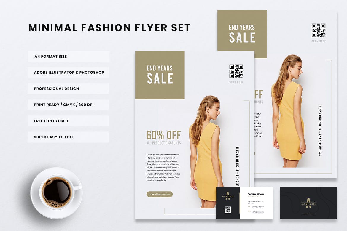 时装店推广传单＆素材库精选名片模板 ALTIMA Fashion Store Flyer & Business Card插图(3)