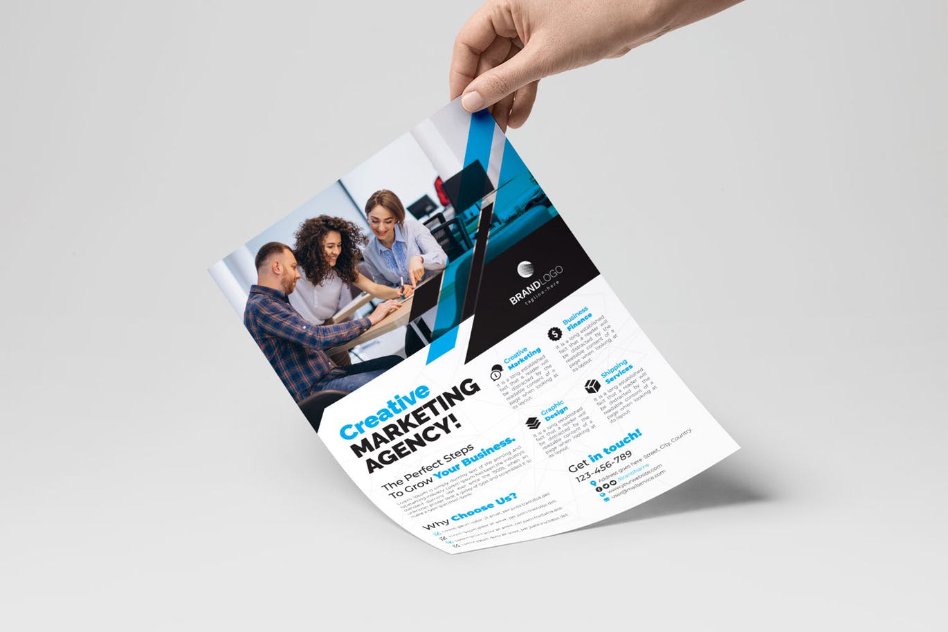 标准企业品牌宣传单排版设计模板 Corporate Flyer插图(3)