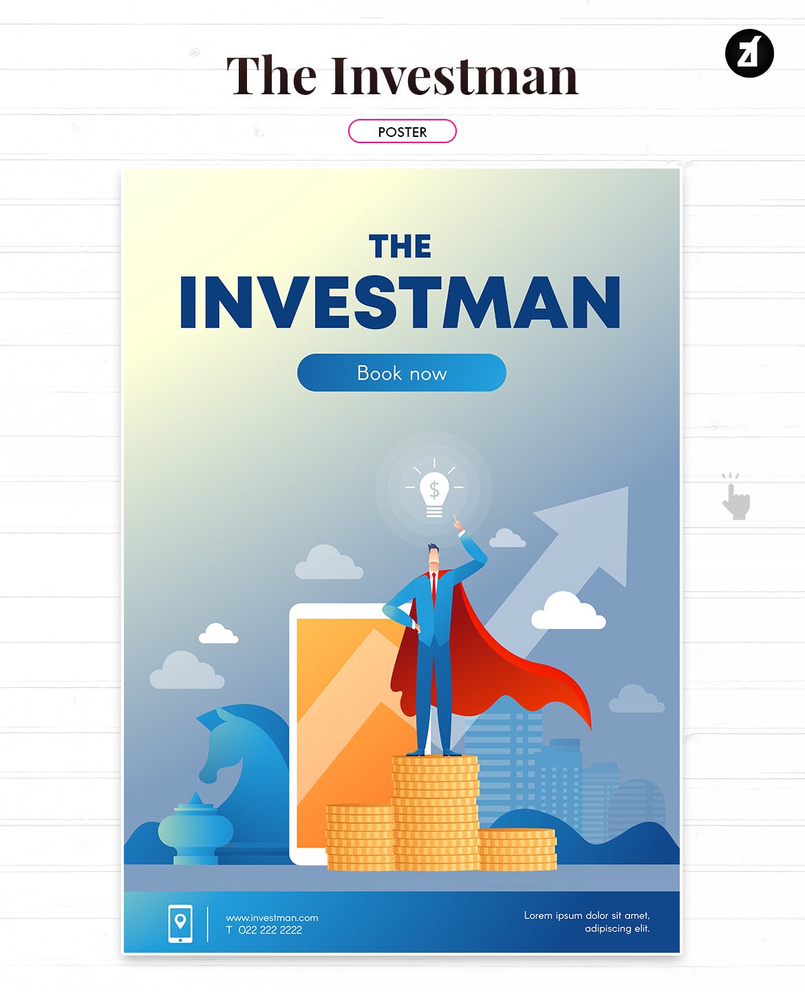 投资者主题矢量普贤居精选概念插画素材 The investman illustration with text layout插图(1)